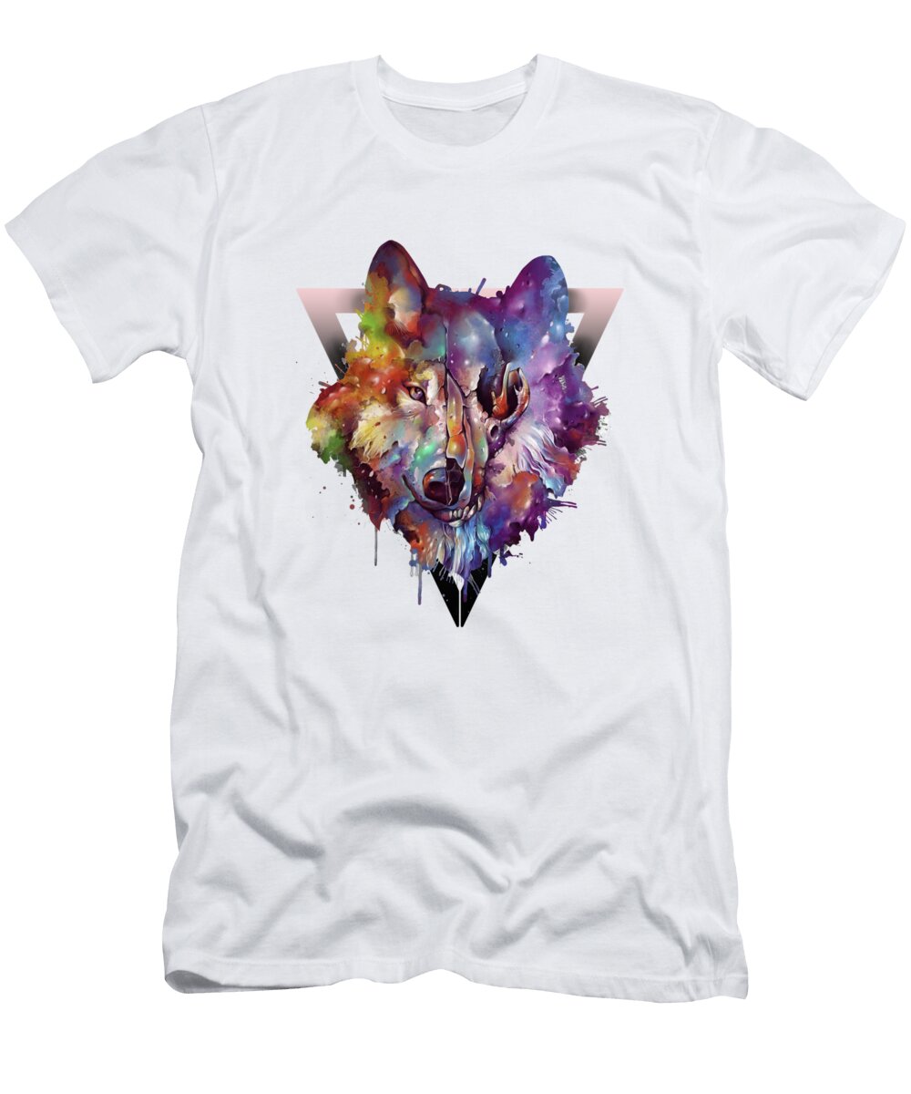 Wolf Colorful Bekim Art T-Shirt