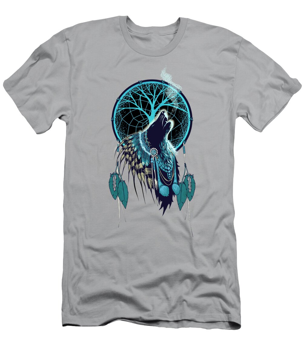Wolf Indian Shaman Sassan Filsoof T-Shirt