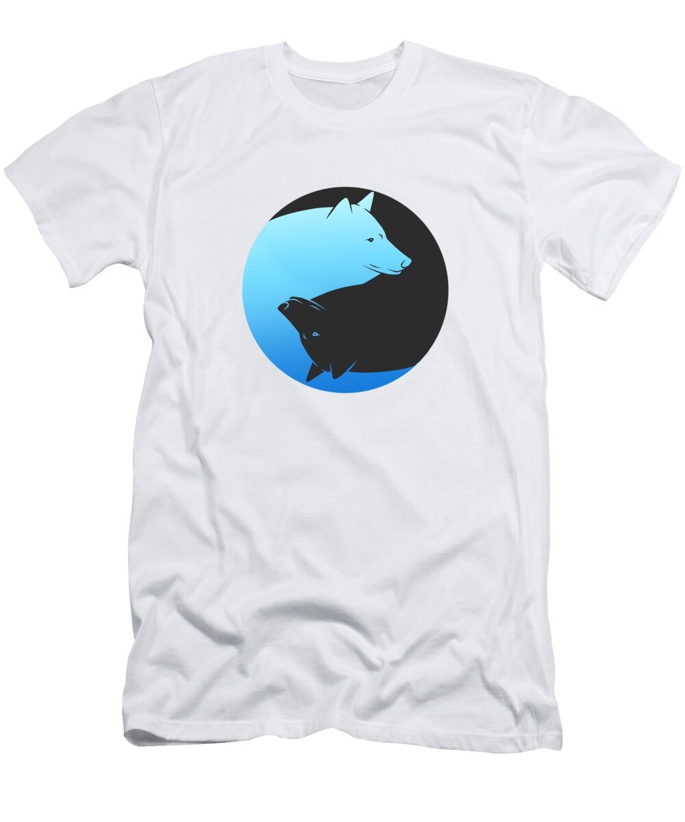 Wolf Ying Yang Johnnie Art T-Shirt