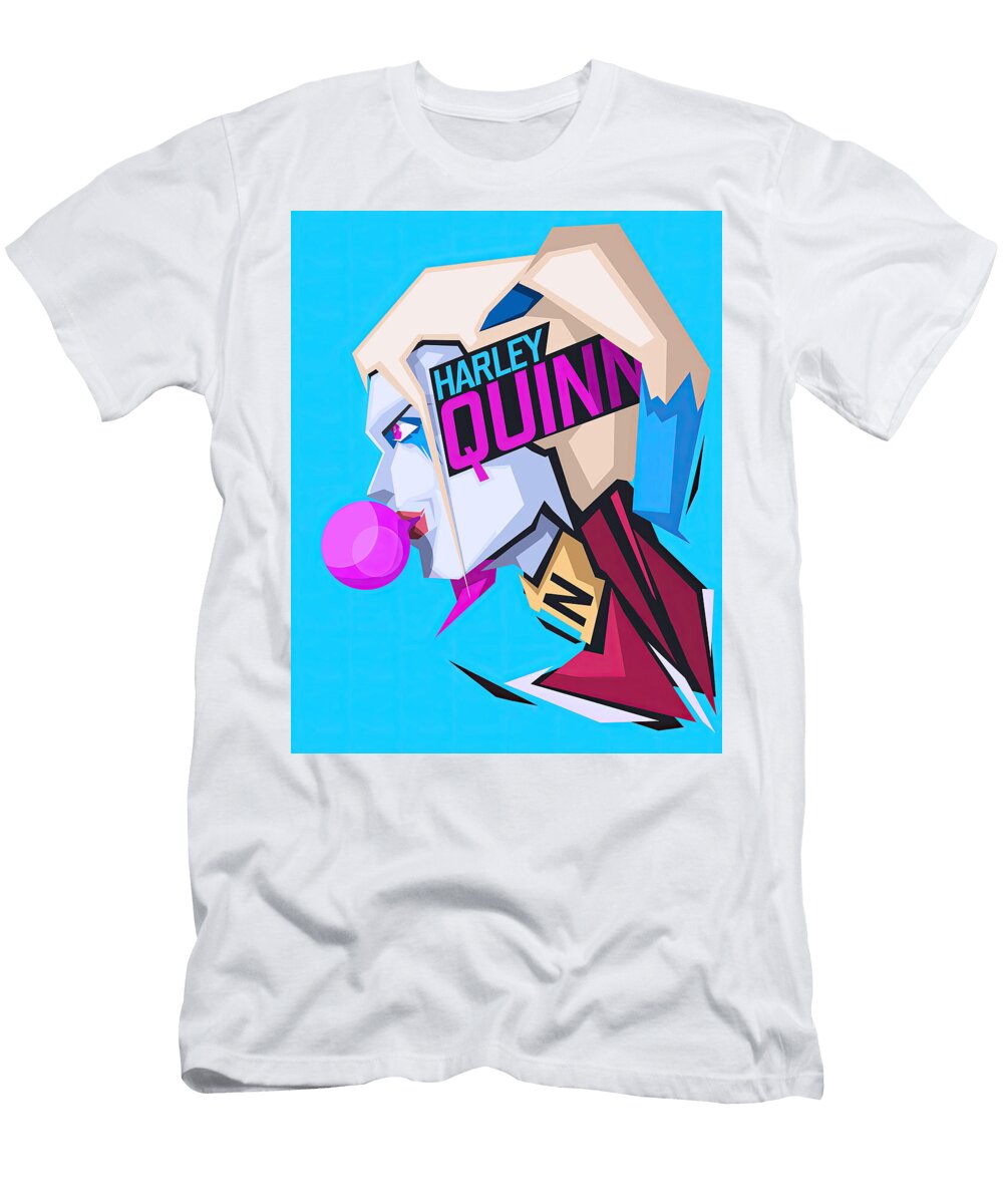 Woman Blowing Bubblegum in Profile Matcha Coffe T-Shirt