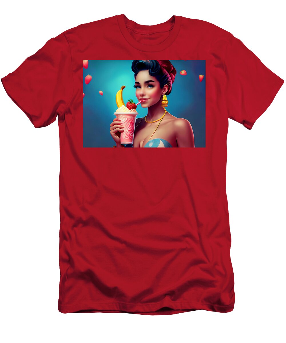 Woman Enjoying a Fruit Smoothie Ifeoma Mokolo T-Shirt