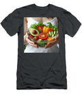 Woman Holding Fresh Vegetable Salad Bowl with Avocado Tomato and Bell Pepper for Healthy Lifestyle Talha Khan T-Shirt