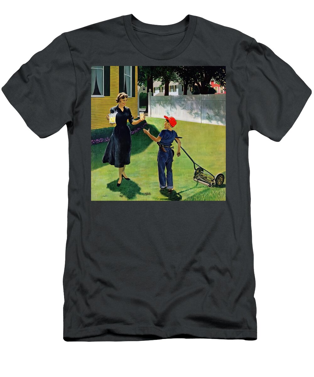 Woman Offers Lemonade to Boy Amelia Images T-Shirt