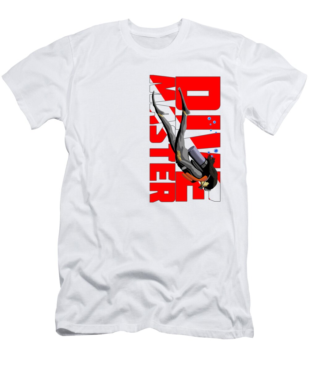 Woman Scuba Dive Master Diver Down Flag Macdonald Creative Studios T-Shirt