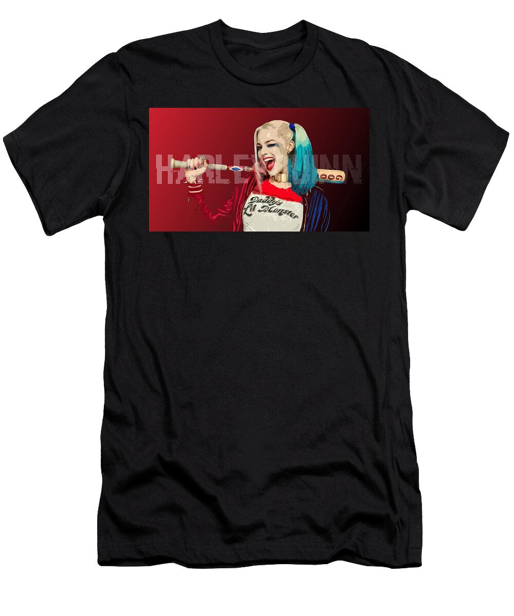 Woman with Bat Smiling in Red Matcha Coffe T-Shirt
