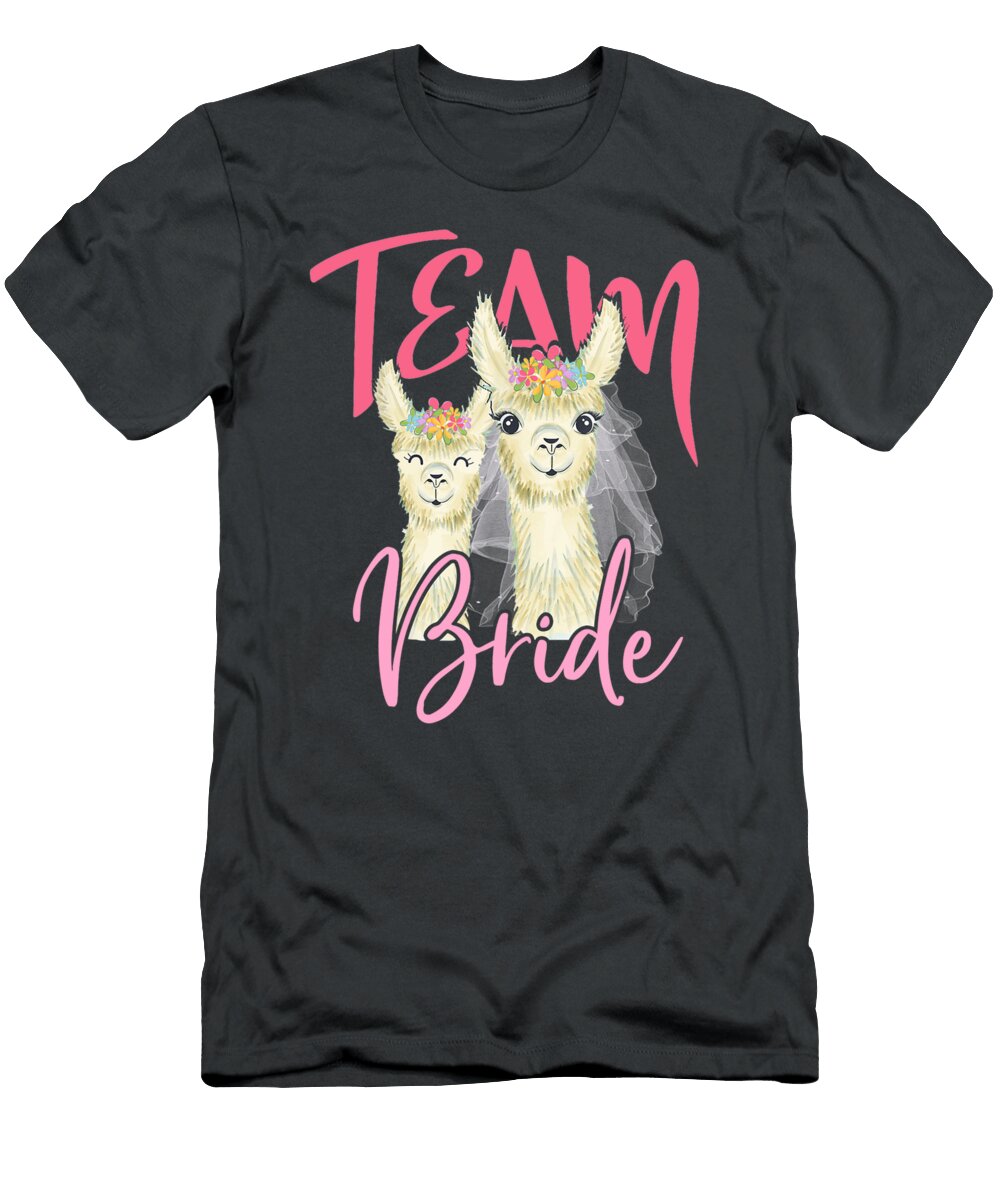Women Girl Team Bride Llama Bridesmaids Alpaca Animal Julie Hurst T-Shirt