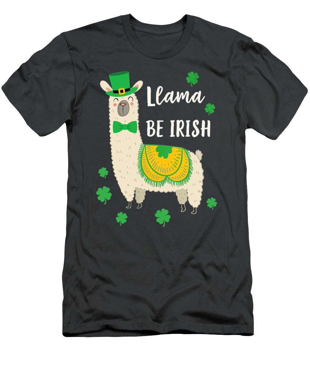 Womens Llama Be Irish St Patricks Day Cute Alpaca Leprechaun Julie Hurst T-Shirt