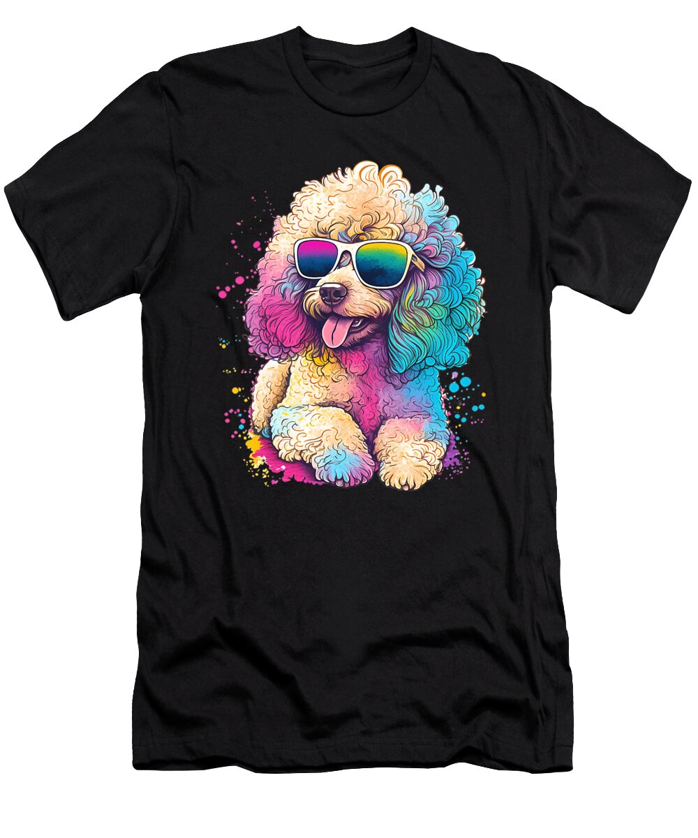 Womens Poodle Pop Art Dog Mom Dog Lover Cute Poodle Puppy Girls Dhbubble T-Shirt