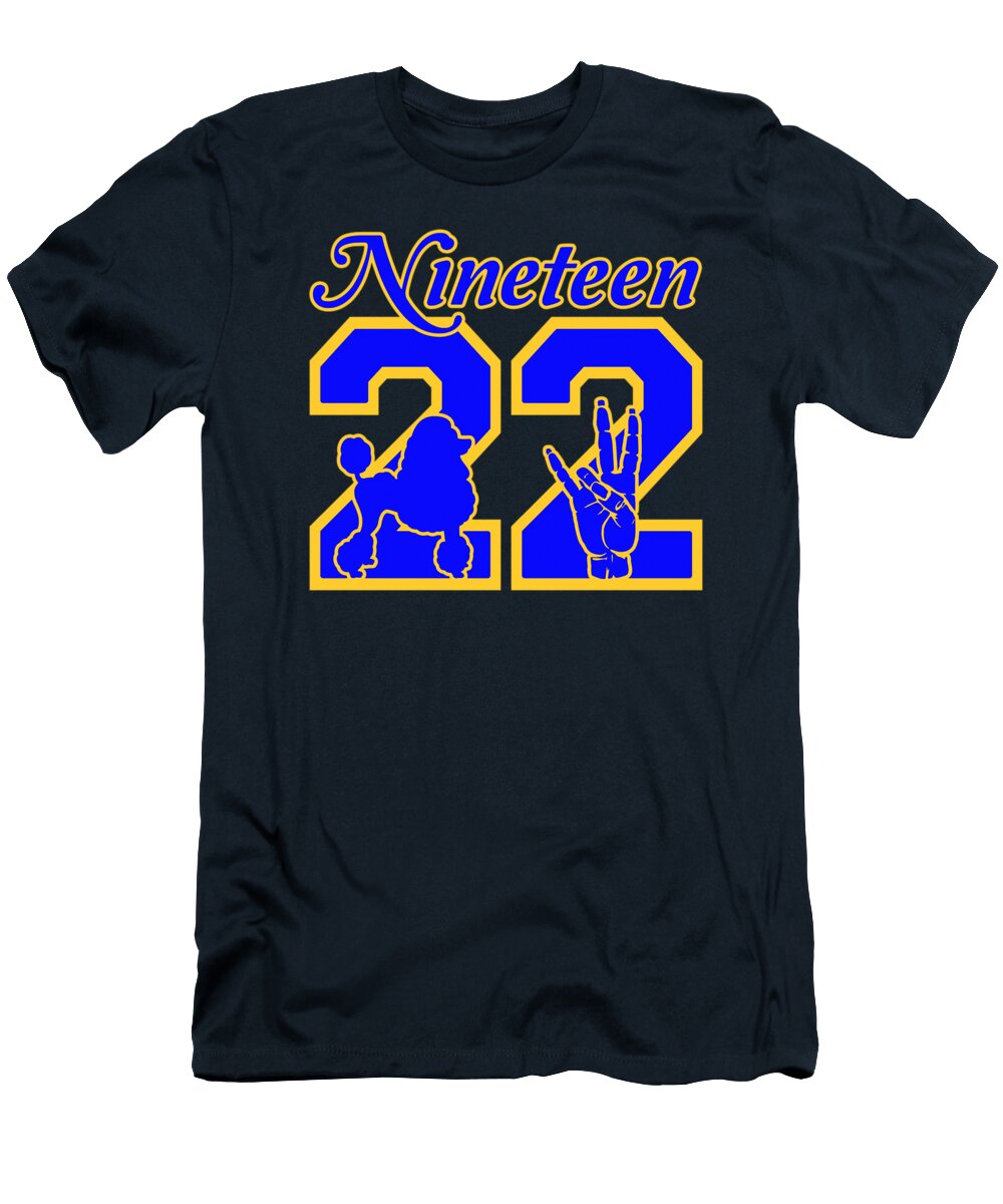 Womens Sigma Nineteen 22 Poodle Handsign Gamma Rho Yannis Nula T-Shirt