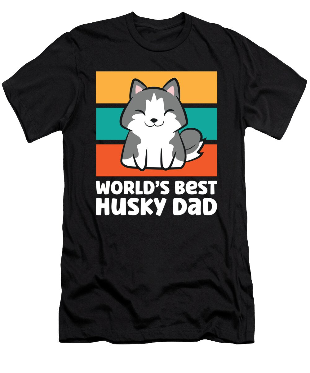 Worlds Best Husky Dad Siberian Husky Dog Eq Designs T-Shirt