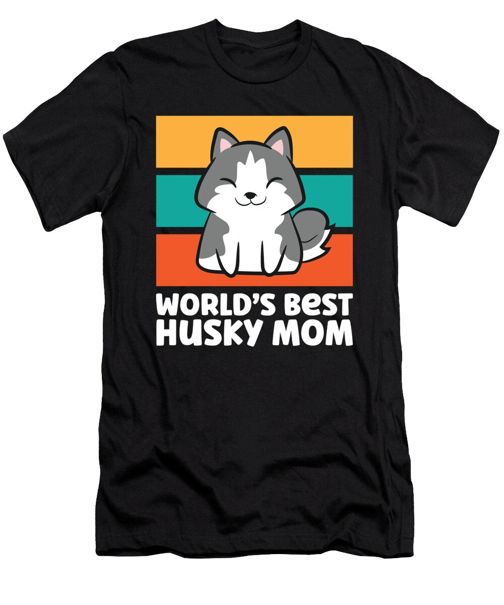 Worlds Best Husky Mom Siberian Husky Dog Eq Designs T-Shirt