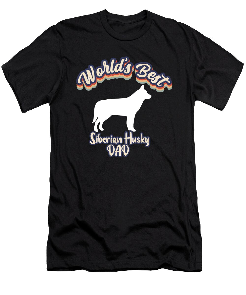 Worlds Best Siberian Husky Dad Bruno T-Shirt