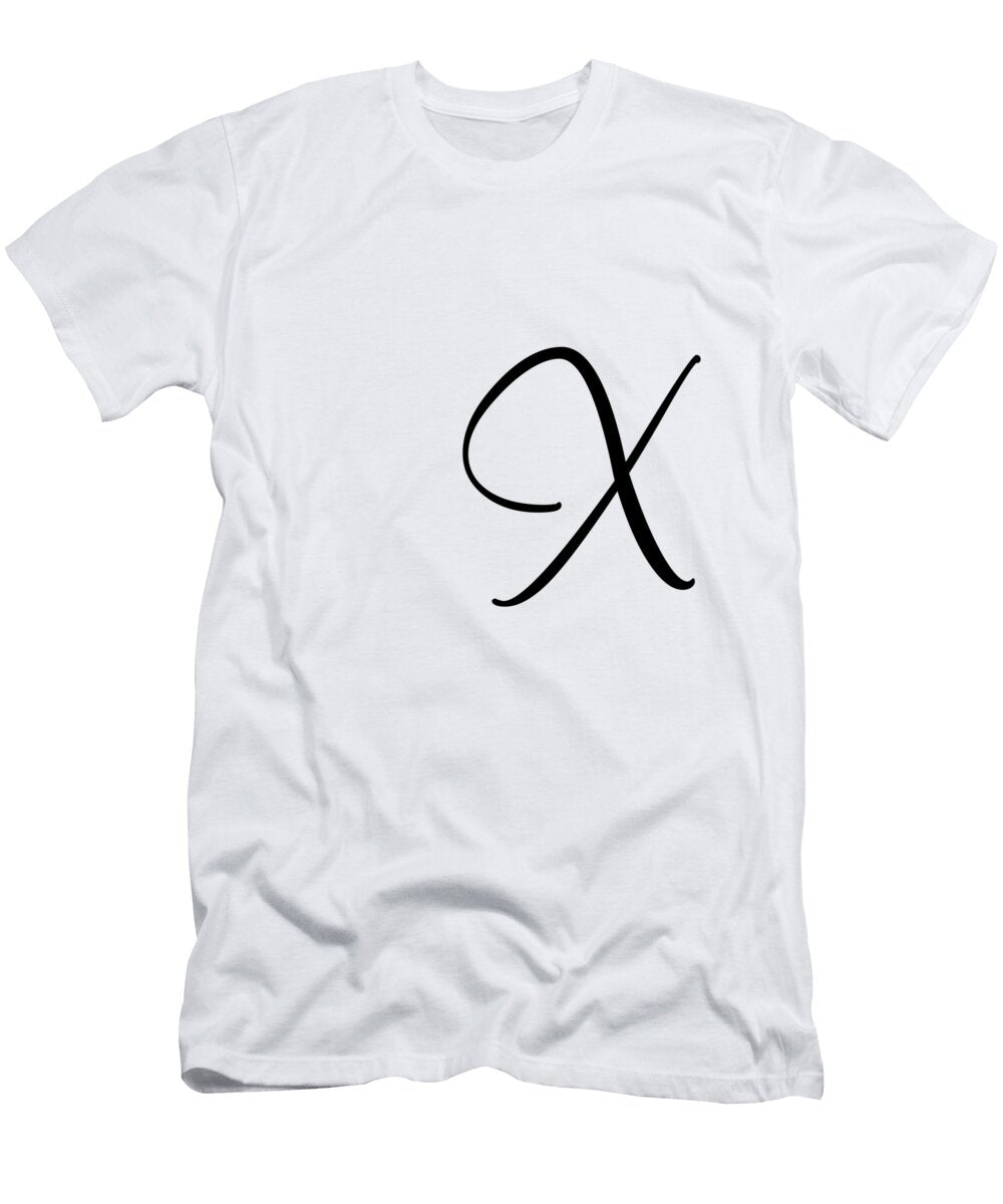 X in Black Simple Script Custom Home Fashions T-Shirt