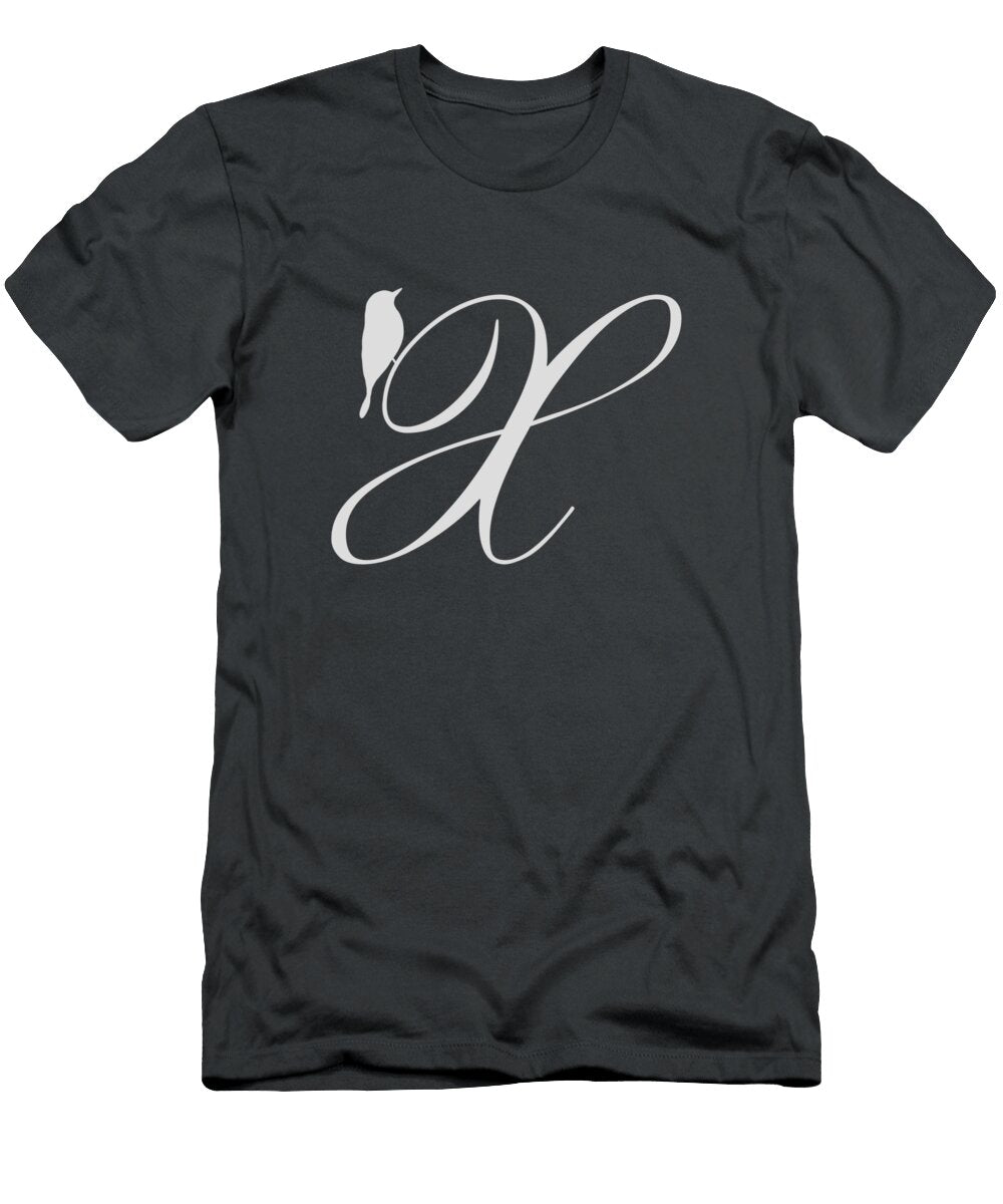 X in Light Gray Bird and Script Custom Home Fashions T-Shirt