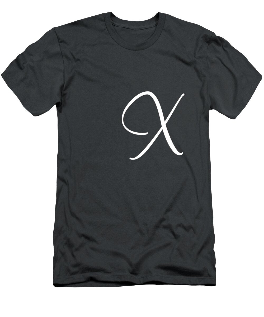 X in White Simple Script Custom Home Fashions T-Shirt