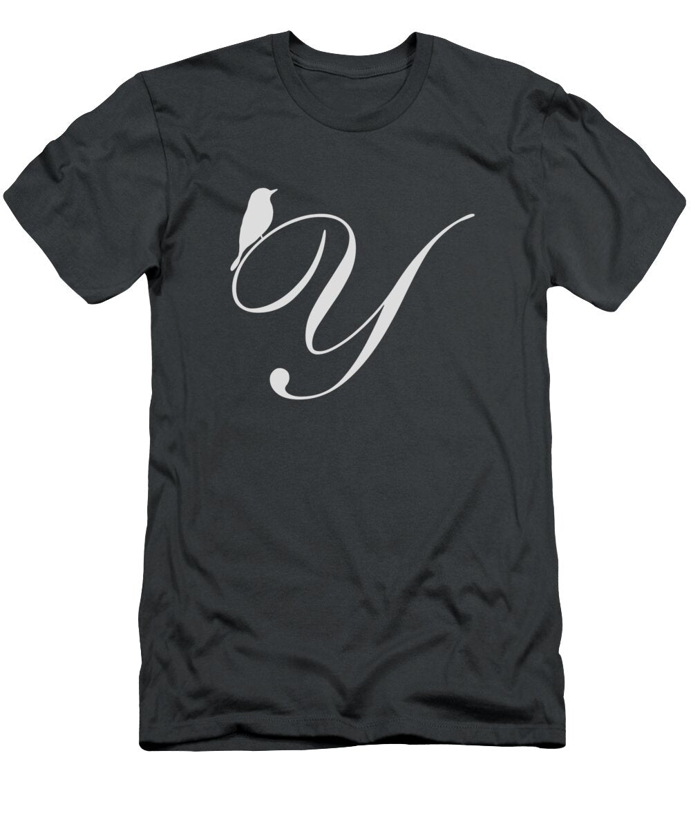 Y in Light Gray Bird and Script Custom Home Fashions T-Shirt