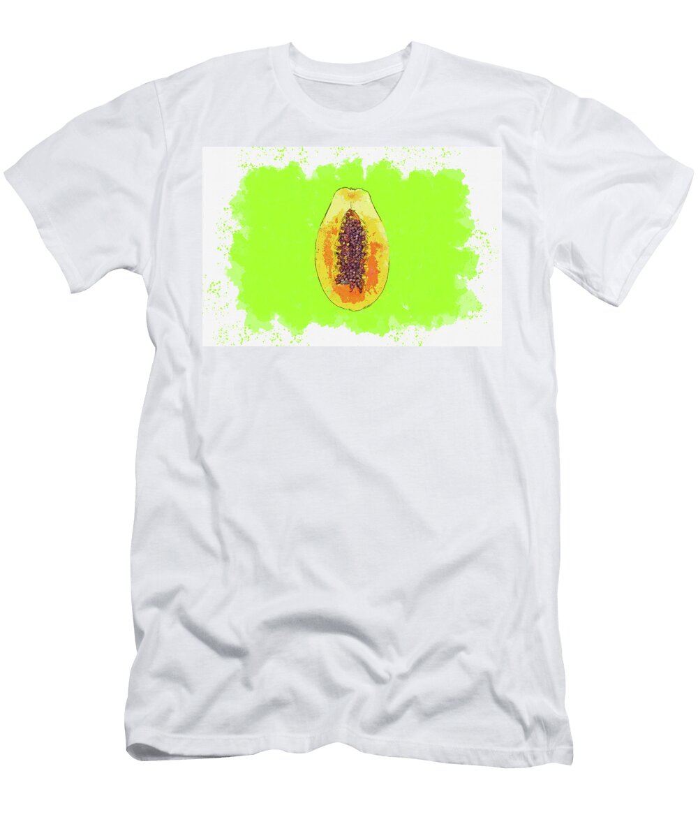 Yellow and Brown Fruit with Green Background Ca By Ahmet Asar Asar Studios Celestial Images T-Shirt