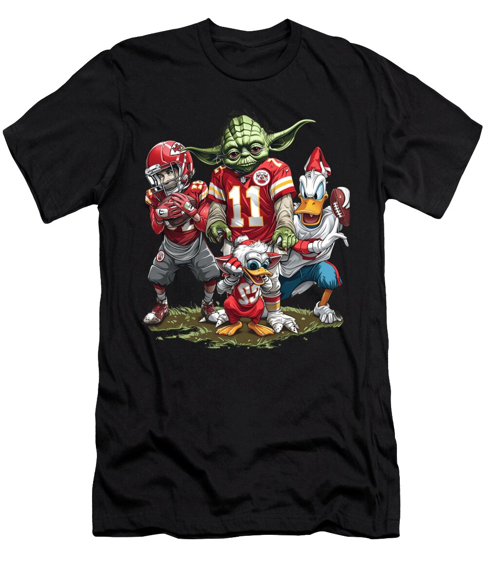 Yoda Vs Chiefs Lightsaber Linebacker Robertz Schuler T-Shirt