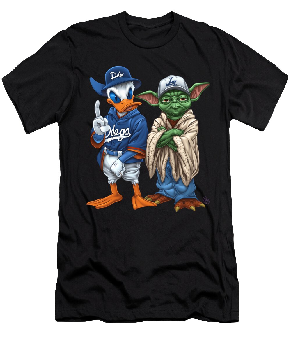 Yoda Vs Los Angeles Dodgers Boba Bounding Balls Cecils Willis T-Shirt