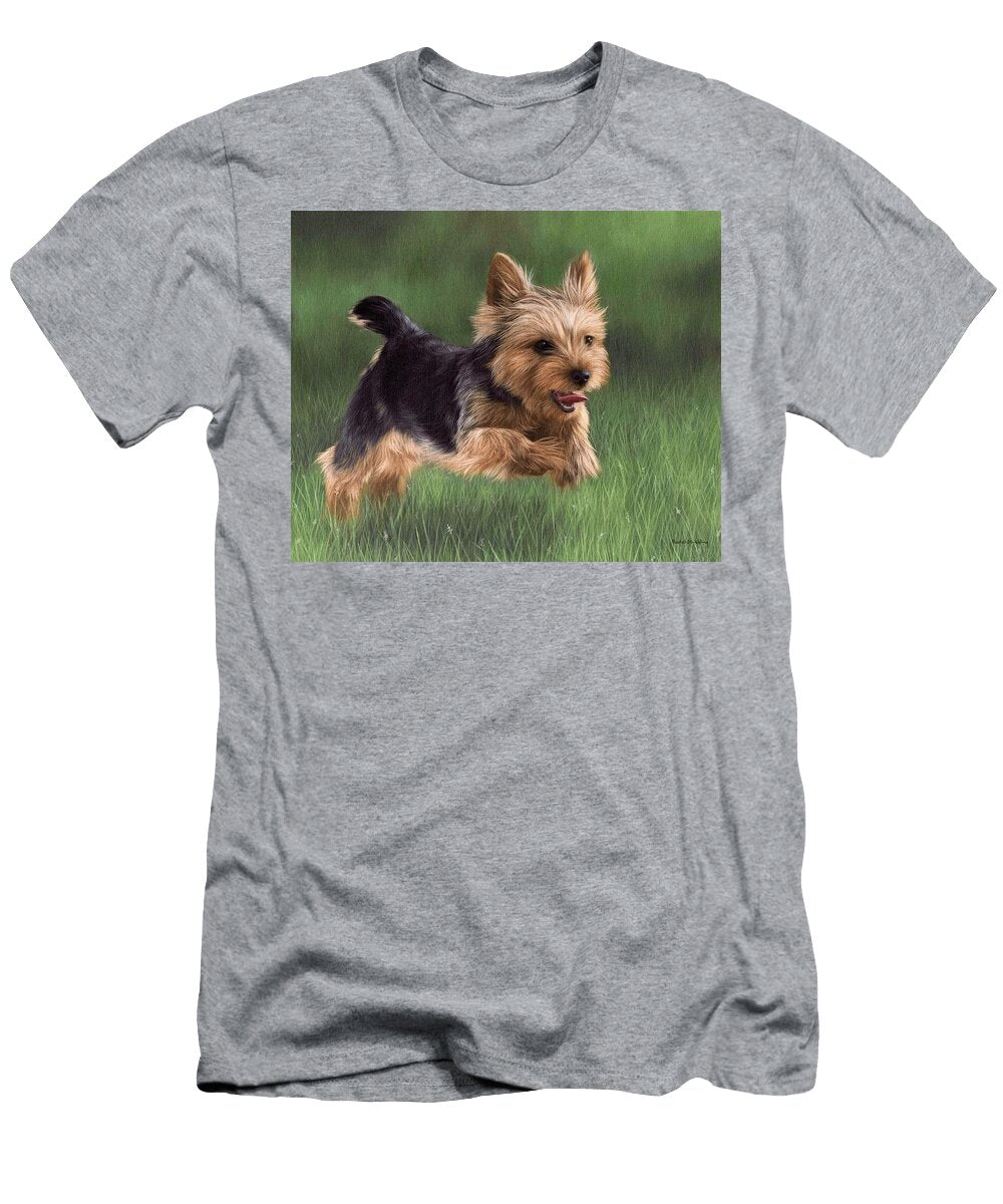 Yorkshire Terrier Painting Rachel Stribbling T-Shirt