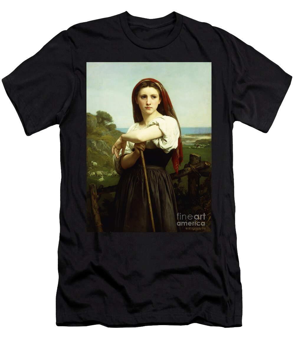 Young Shepherdess Jeune Bergere 1868 William Adolphe Bouguereau T-Shirt