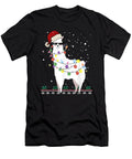 Yummy Christmas Llama Santa Hat Ugly Xmas Tree Alpaca Gifts for Fan Ezone Prints T-Shirt