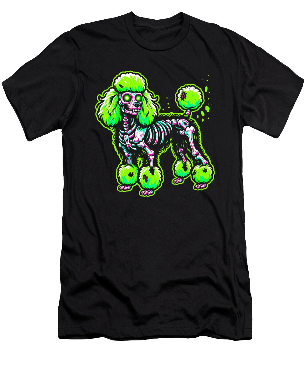 Zombie Poodle Dog Ghost Dark Halloween Horror Zyneu Gangd T-Shirt
